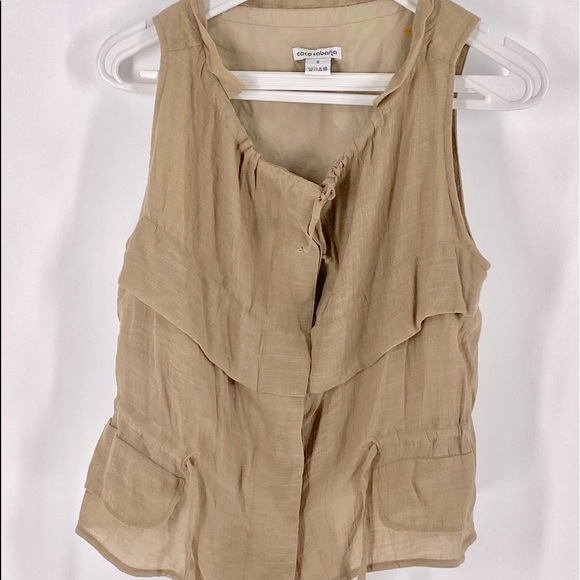 COCo Cobana Pull String Waist Safari Top S - Picture 6 of 8